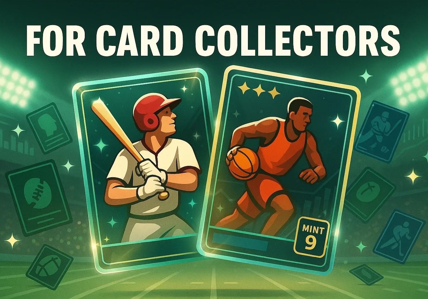 Sports trading cards for card collectors.