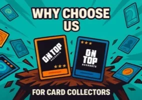 Card collection advertisement with two card designs.